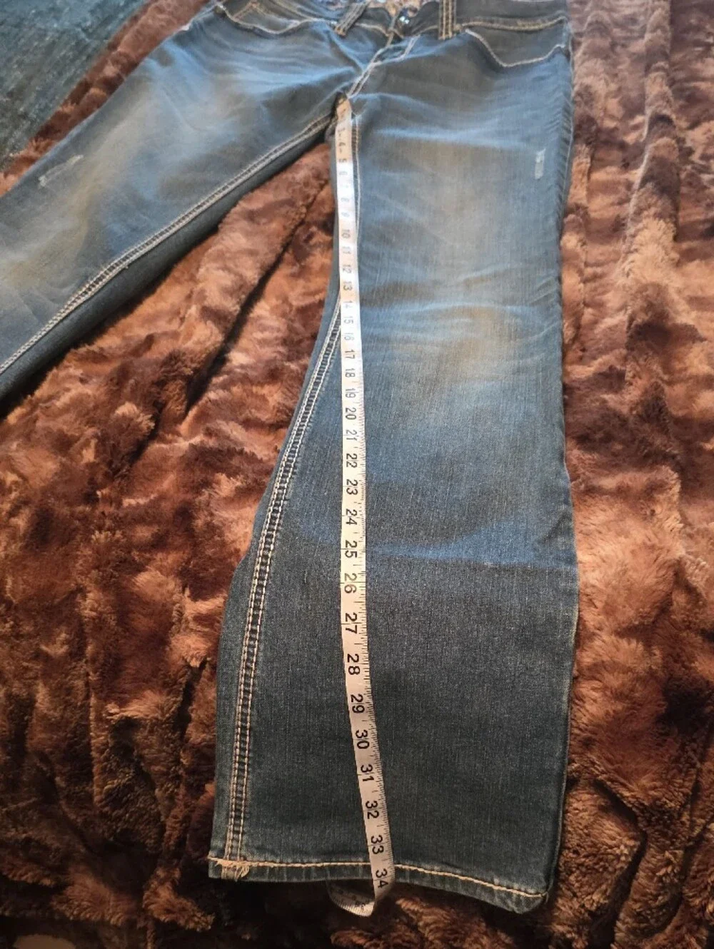 Adiktd Women's Blue Boot Cut Jeans with Embroidered Flap Pockets